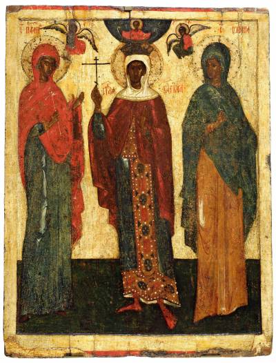 Икона XIV века «Параскева Пятница, Варвара и Ульяна»