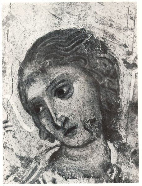 Голова ангела. Деталь фрески в Дмитриевском соборе во Владимире